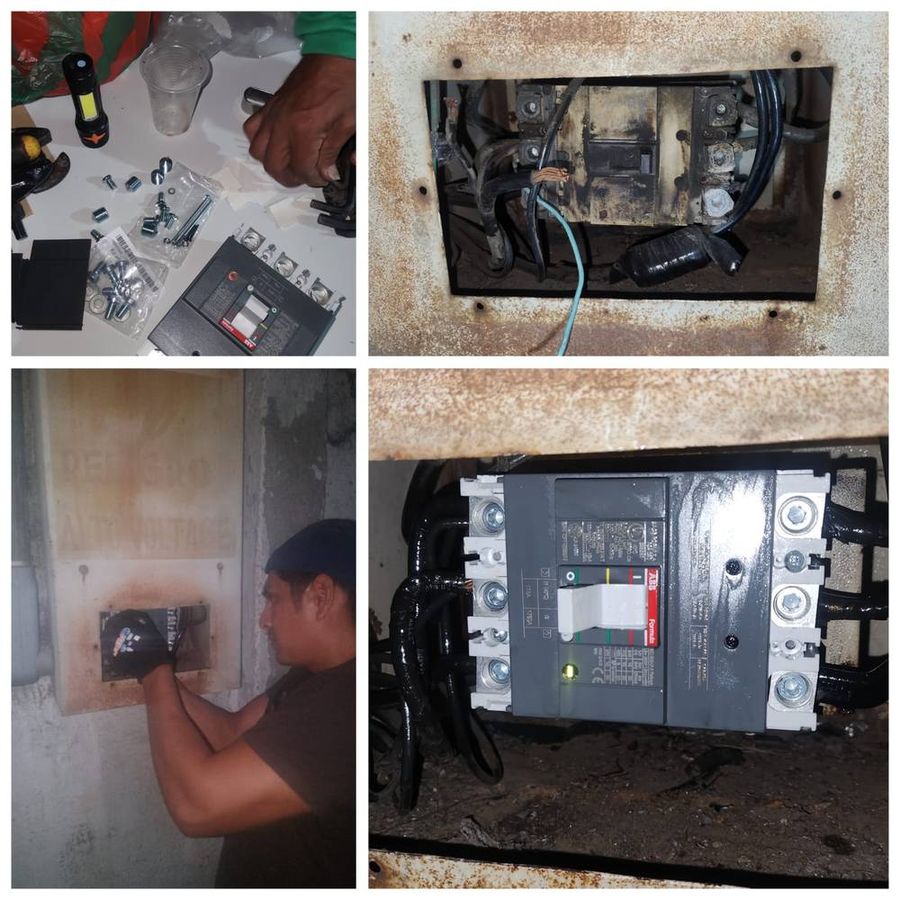 Cambio de breaker principal trifásico 250A — Guayaquil